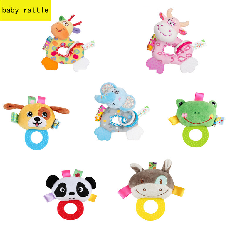 Baby Speelgoed Handvat Bell Baby Speelgoed 0-12 Maanden Baby Cartoon Pasgeboren Pluche Rammelaar Bell Hand Speelgoed Zachte Baby mobiele Baby Bell
