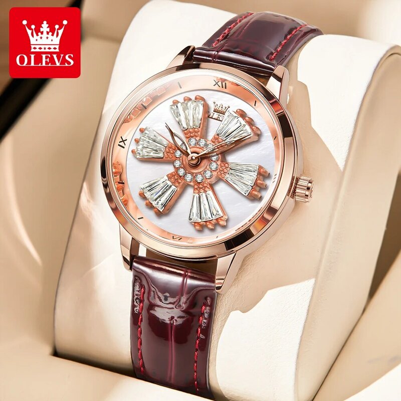 OLEVS A WOMEN'S Quartz Watch with a Rotating Dial 5579