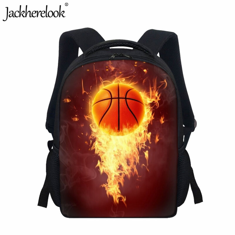 Jackherelook dzieci nowa tornister moda Cartoon koszykówka płomień drukowanie 3D torby na książki dla przedszkolaków dzieci plecaki podróżne