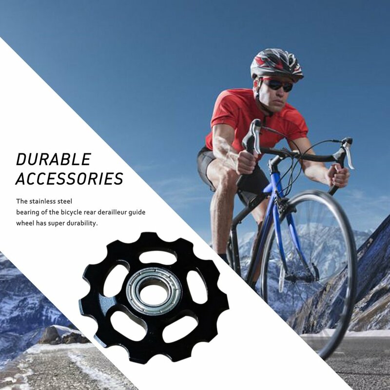 11T Bicycle Rear Derailleur Wheel Ceramic Bearing Pulley CNC Road Bike Steering Roller Idler Part Cycling Accessory Wheel Parts