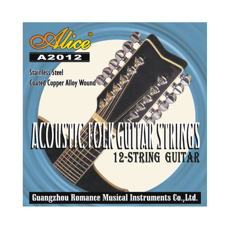 Alice A2012 12 Strings สายกีตาร์อะคูสติก010-026เครื่องดนตรีกีตาร์อุปกรณ์เสริม12 Guitarrra สตริง1ชุด