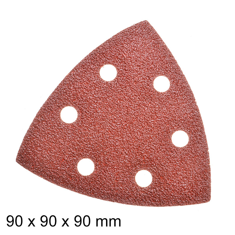 Disque de ponçage triangulaire, grain 40-100, 400 pièces, 90mm, Delta, pour papier de verre, à crochet et boucle