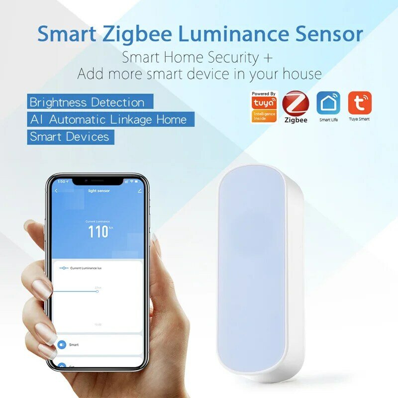 Slimme Zigbee Luminantie Sensor Graffiti Lichtdetector Helderheid Intelligente Detectie Dag En Nacht Verlichtingssensor