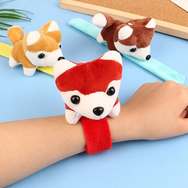 Slap Bracelet Animals Kids Stuffed Wristband Animal Baby Snap Bandsplush Bracelets Decorative Cartoon Bracketshuggerselephant