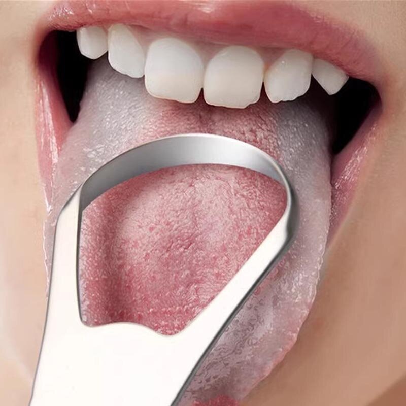 금속 혀 스크레이퍼 스테인레스 스틸 혀 클리너, 재사용 가능한 구강 청소 도구, 더 신선한 호흡 구강 위생 관리 용품