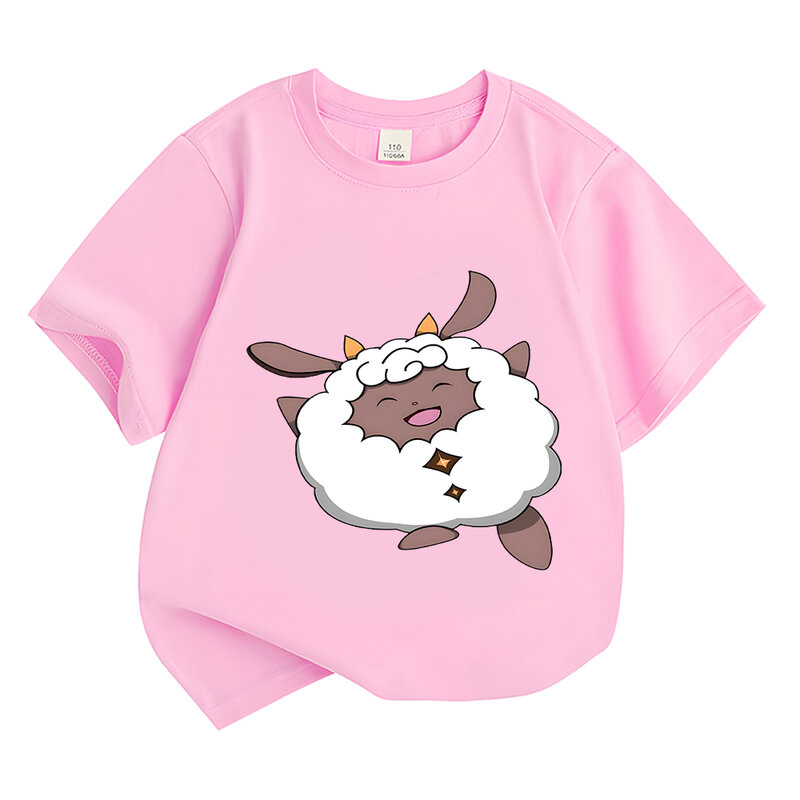 Depresso Palworld-Camiseta de algodón para niños y niñas, Camiseta con estampado gráfico de dibujos animados Kawaii, camisetas informales bonitas para niños