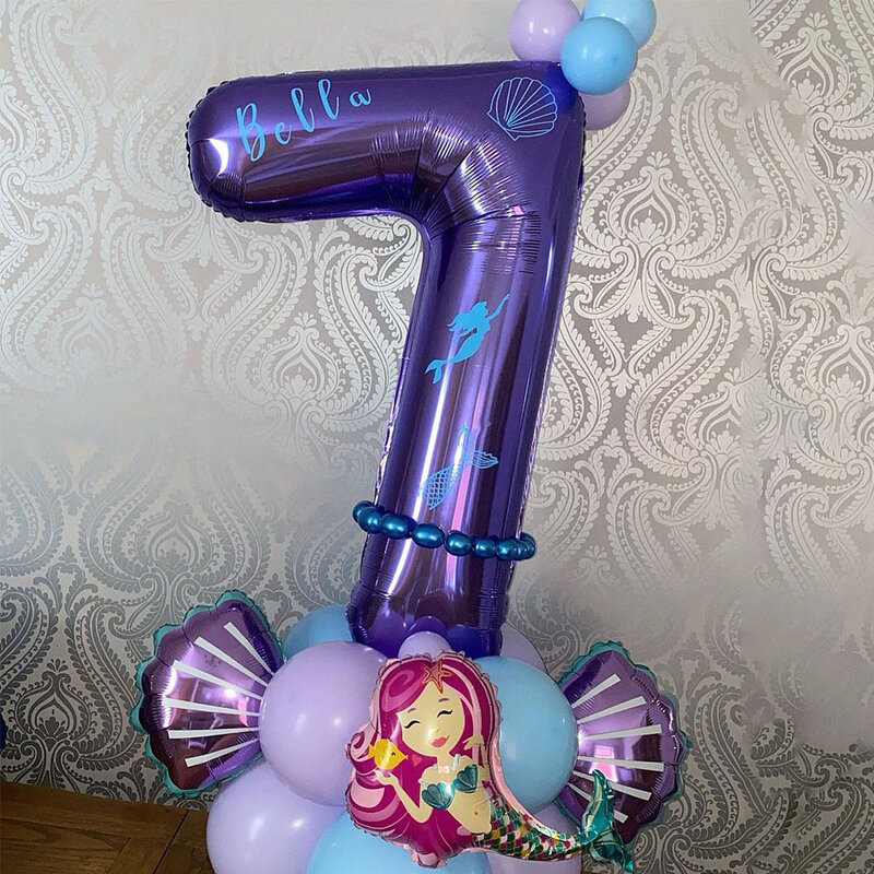 Mermaid Party Balloon 10pcs Mini Shell Foil Balloon Mini Mermaid Shape Balloons Girls Birthday Mermaid Themed Party Supplies