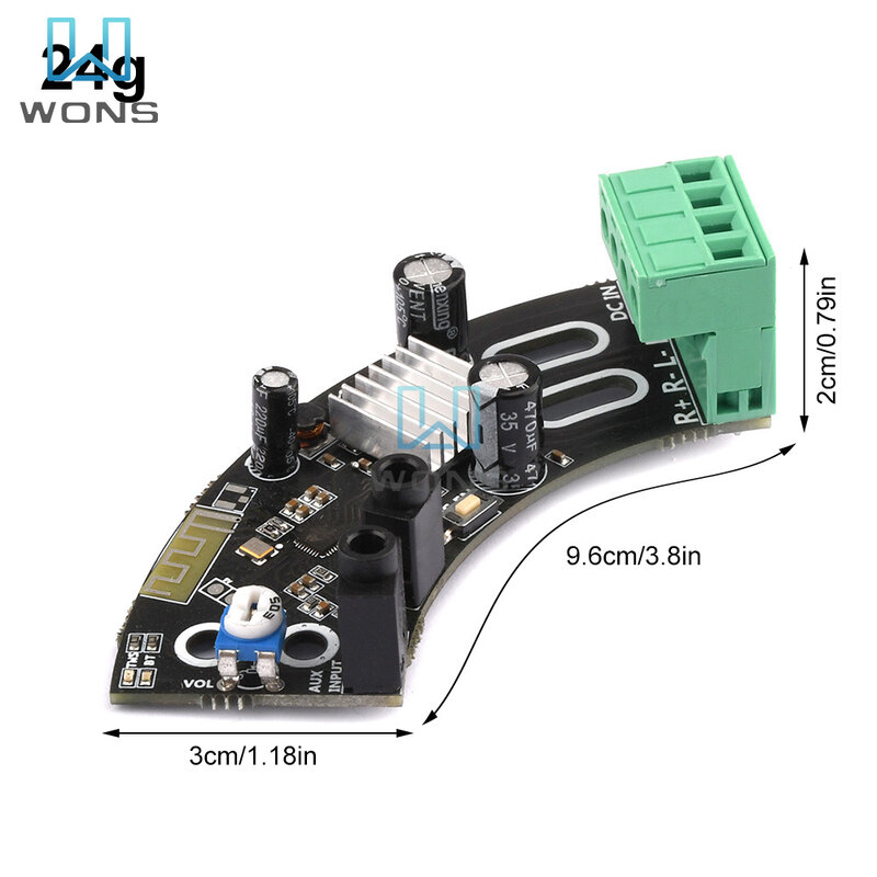 Amplificador de Audio con Bluetooth para cine en casa, miniamplificador estéreo 2,0 de 80W, doble canal de salida de potencia, DC9-24V AMP, DC5.5-2.5 interfac