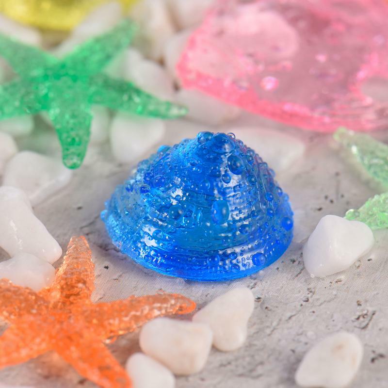 100Pcs Colorful Sea Animals Seashell Starfish Shaped Clear Acrylic Gems Children Crystal Jewels Summer Swimming Diving Toys