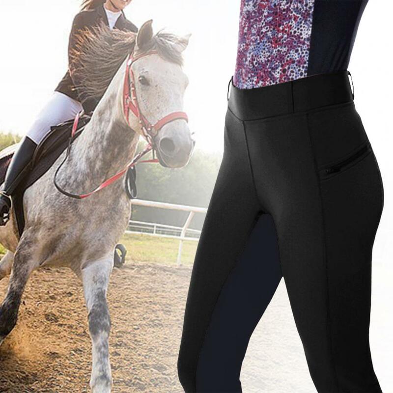 Wysokiej talii Punk damskie spodnie wyścigowe elastyczne dziewiąte spodnie jeździeckie kolor splotu ćwiczenia jeździeckie spodnie odzież damska