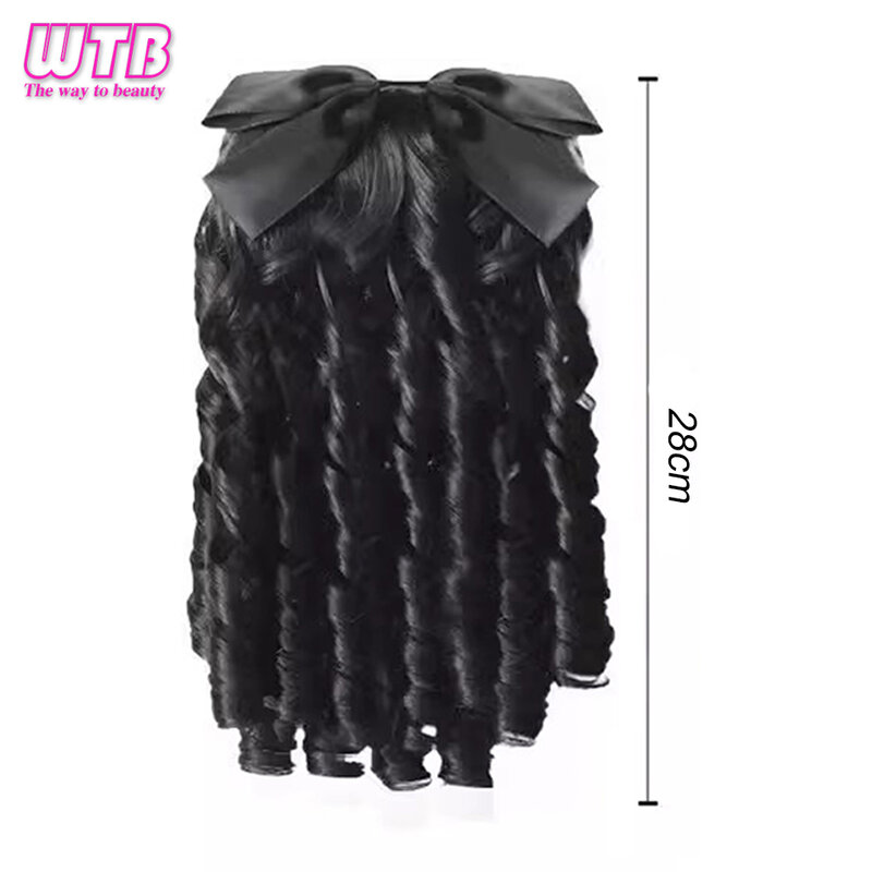 Synthetic Retro Ponytail with Comb Europen Princess Curly Puff Ponytail Clip in Hair Tail Natural False Hair Extensio