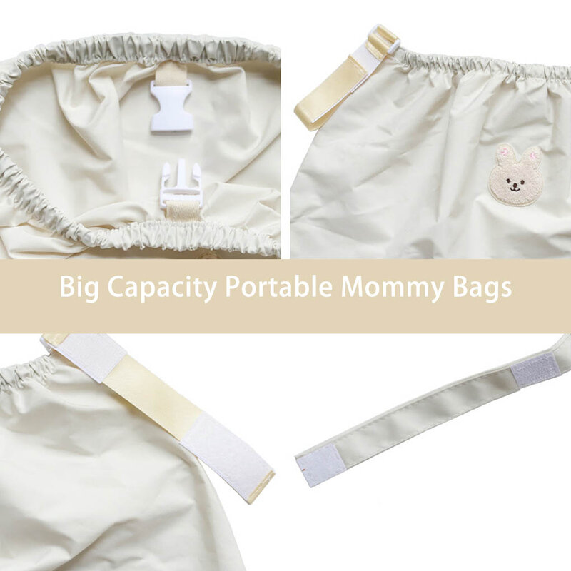 Sacos de fraldas reutilizáveis não deslizantes, carrinho de bebê impermeável, bolsa de armazenamento, organizador, suspensão universal, ao ar livre