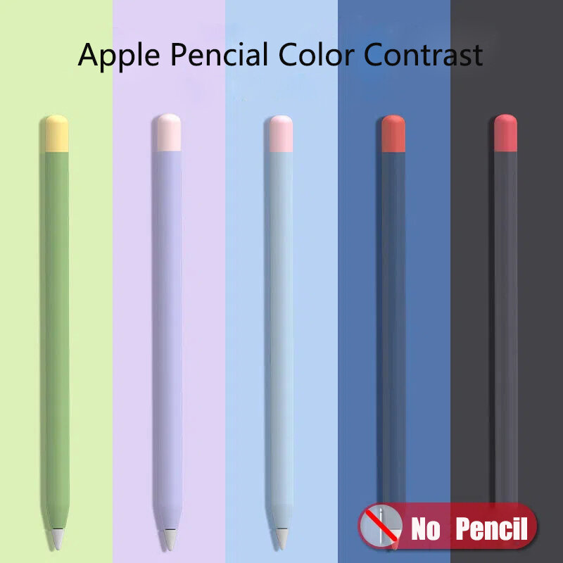 Funda de silicona Multicolor para Apple pencil 2, 1 funda protectora para iPad 2 y 1 Pen, accesorios