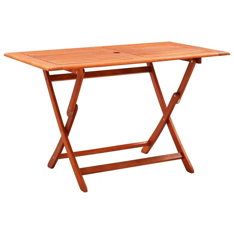 Stół ogrodowy, stolik na zewnątrz z litego drewna eukaliptusowego, meble ogrodowe 120x70x75 cm