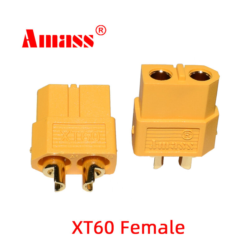 Amass XT60 커넥터 암 XT-60 수 플러그, XT60 불릿 플러그, RC Lipo 배터리, Rc 드론 비행기 자동차 액세서리