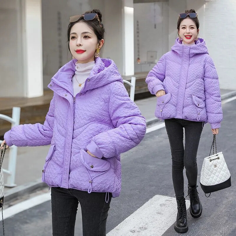Winter New 2023 High-Grade Down Ms Cotton-Padded Jacket Short Korean Version Loose Hooded Bread Fashion Warm Student Coat Tide