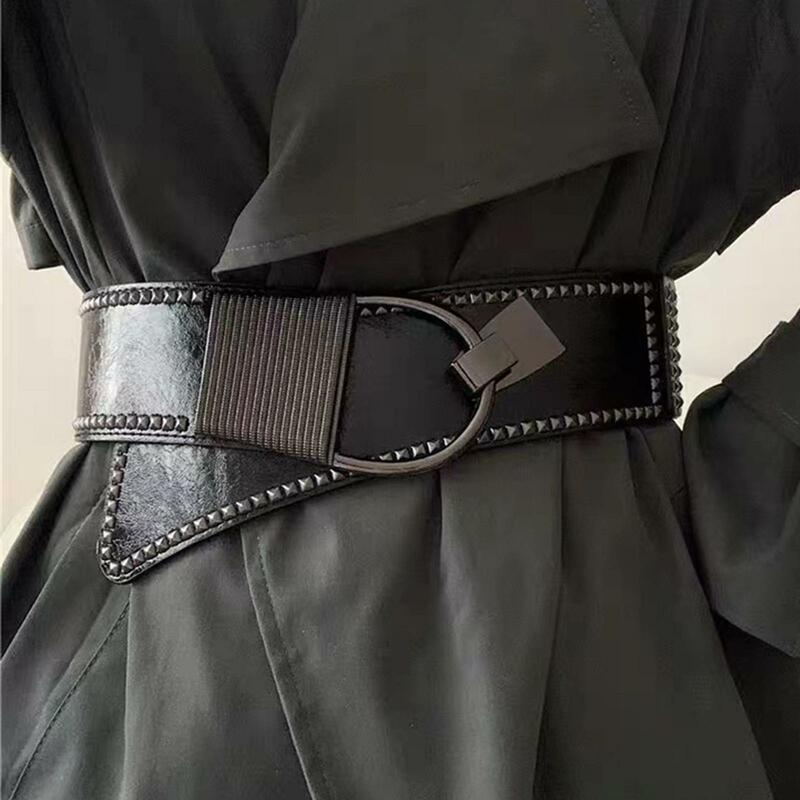 Cintura larga da donna cintura Punk accessori per abbigliamento Stretch per cintura da donna cintura Western Cowgirl cintura con rivetti cintura con borchie
