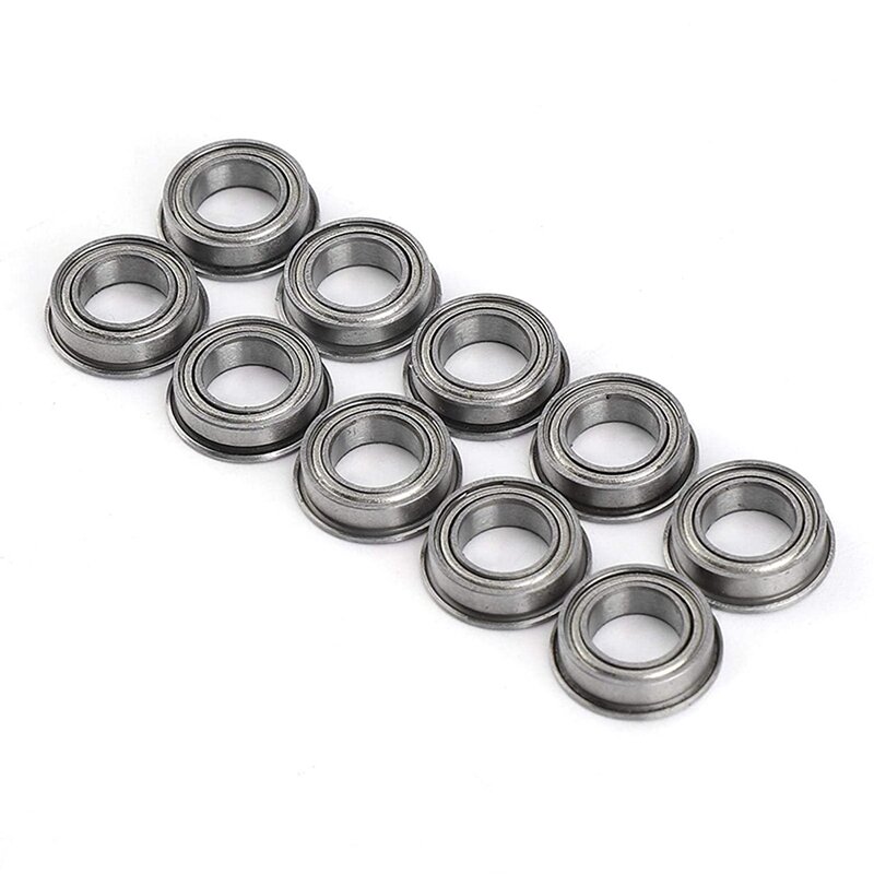 10Pcs Flanged Ball Bearings ID 6Mm OD 10Mm MF106ZZ Mini Size Stainless Steel U Type Groove Pulley Low Noise Precision