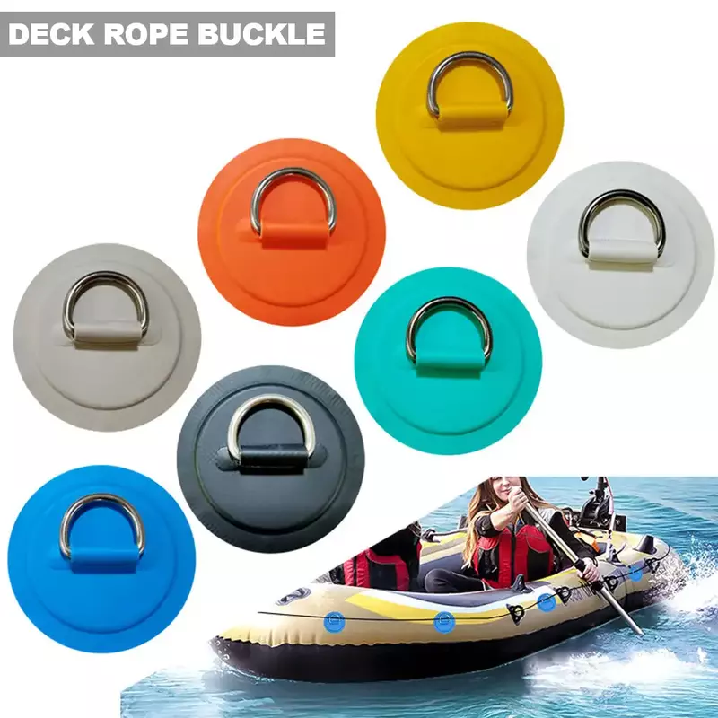 Parche de PVC para tabla de surf, anillo en D de acero inoxidable, aparejo de cubierta, hebilla de anillo de cuerda, accesorios inflables para kayak, 1 unidad