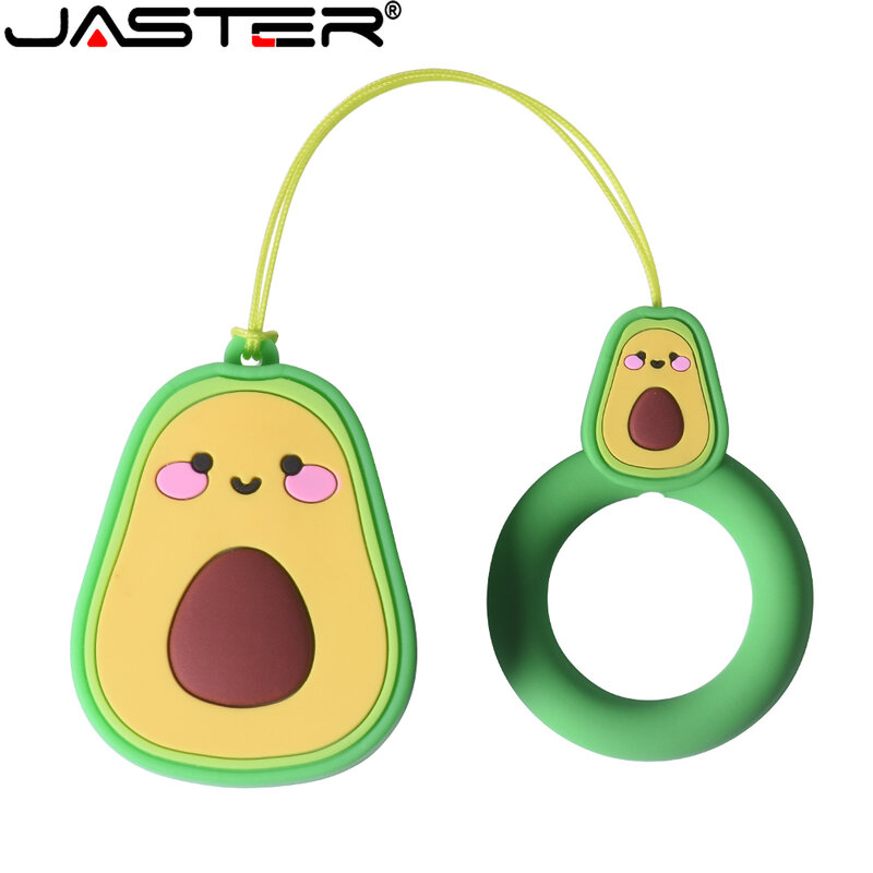 JASTER-Clé USB à motif avocat et coquillage jaune, support à mémoire de 32 Go 64 Go, lecteur flash mignon de dessin animé, cadeaux créatifs pour enfants