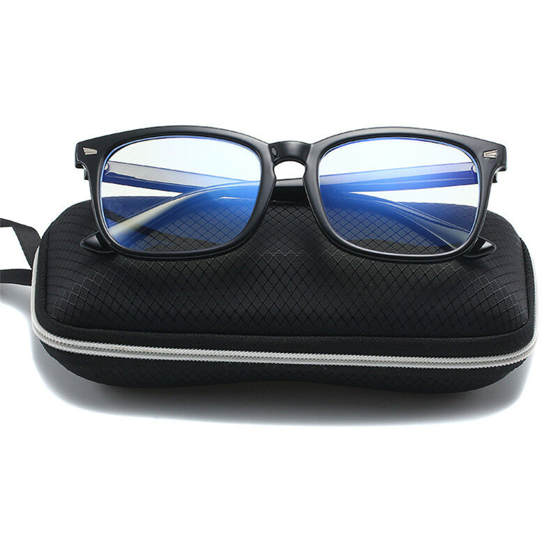 1PC Portable Zipper Sunglasses Case Box Unisex Vintage Black Hard Shell Eyeglasses Protector Eyeglasses Accessories