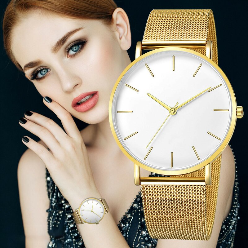 남성용 비즈니스 쿼츠 시계, 스테인레스 스틸 메쉬 쿼츠 시계, 패션 쿼츠 손목시계, 남녀공용 시계