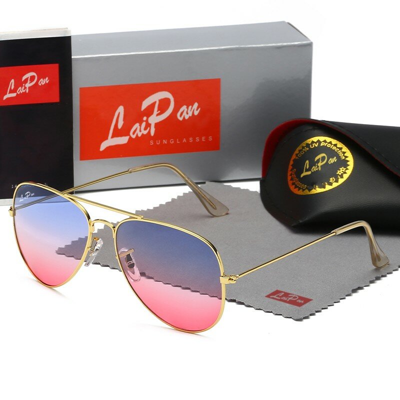3-0-2-5 Summer Top Aviation Sunglasses Men's Lens Brand sunglasses Women's Gift Pilot Glasses Tube Sunglasses