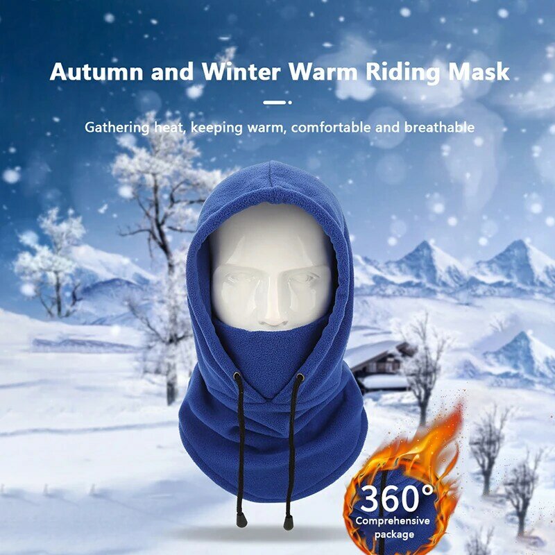 New Quality Cycling Cap Ski Winter Windproof Bib Cold Padded Hood Mask Plush Warm Hat