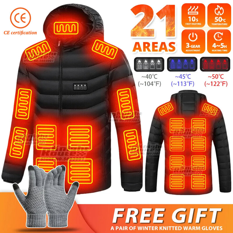 21 aree giacca riscaldata da uomo giacca da moto elettrica invernale da donna giacca riscaldante con gilet caldo USB gilet riscaldato cappotto sci escursionismo