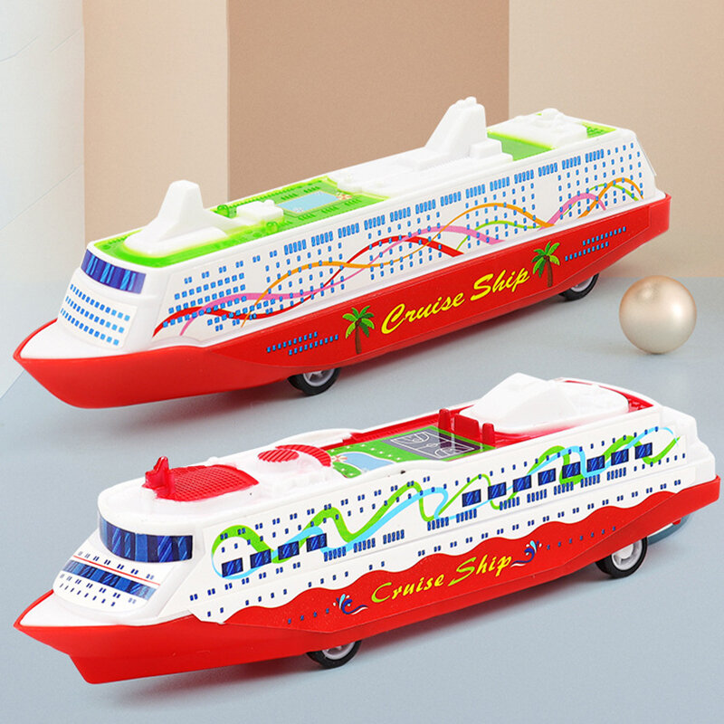 1PCS Cruise Boat Ship Model Collection Pull Back Sliding Steamship Gliding Toy Gift For Kids Children Game Novelty Gag Toys
