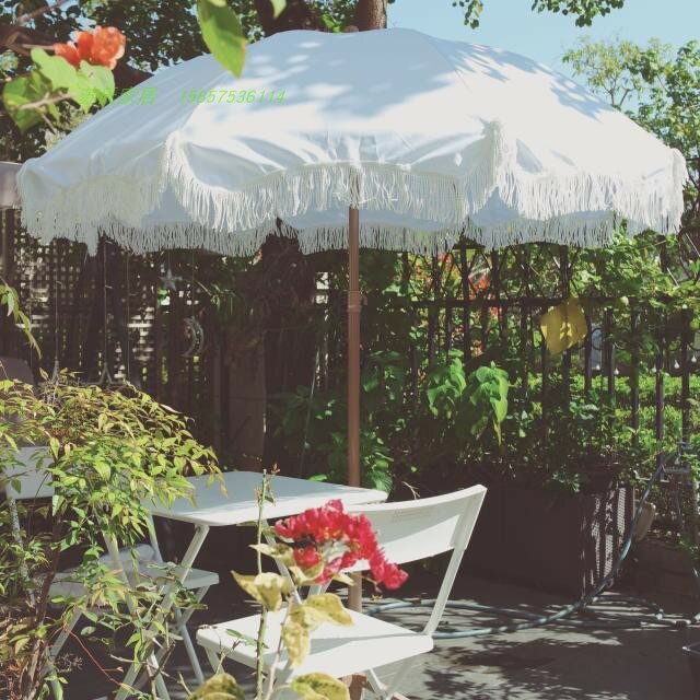 Algodão Tassels Lace Lazer Protetor solar, guarda-chuvas pátio, guarda-chuvas pátio, jardins ao ar livre