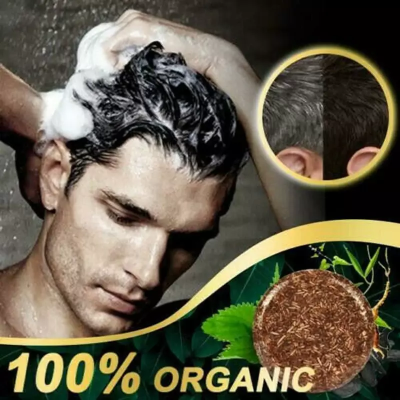 Polygonum-Barra de champú para oscurecer el cabello, jabón sólido antipérdida de cabello, jabón de carbón de bambú para el cabello, barra de jabón de café, hierbas de China