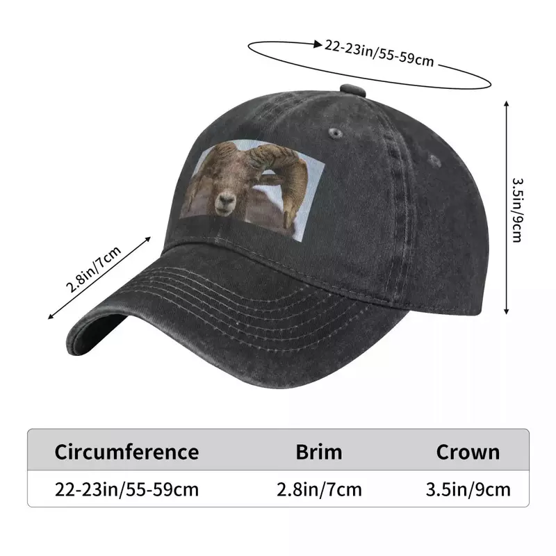 Bighorn ram headshot Cowboy Hat Snapback Cap Trucker Cap beach hat For Men Women's