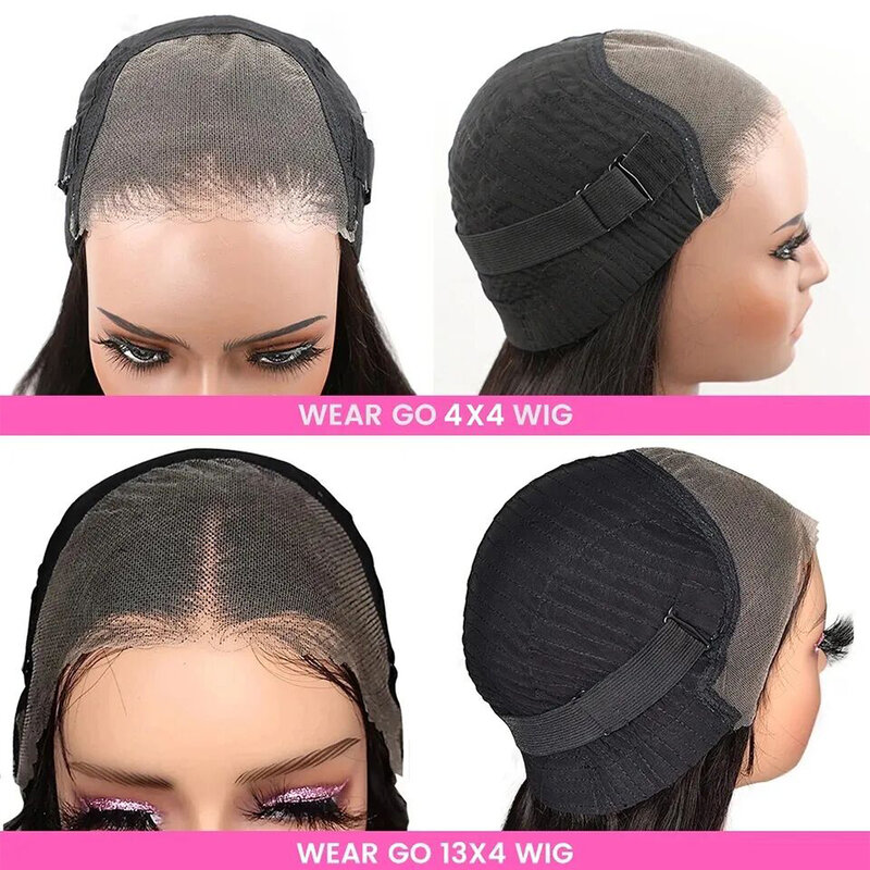 Wear and Go Wig Glueless Short Bob Wig 13x4 Straight Lace Front Human Hair Wigs Pre Plucked HD Transparent Lace Ready To Go