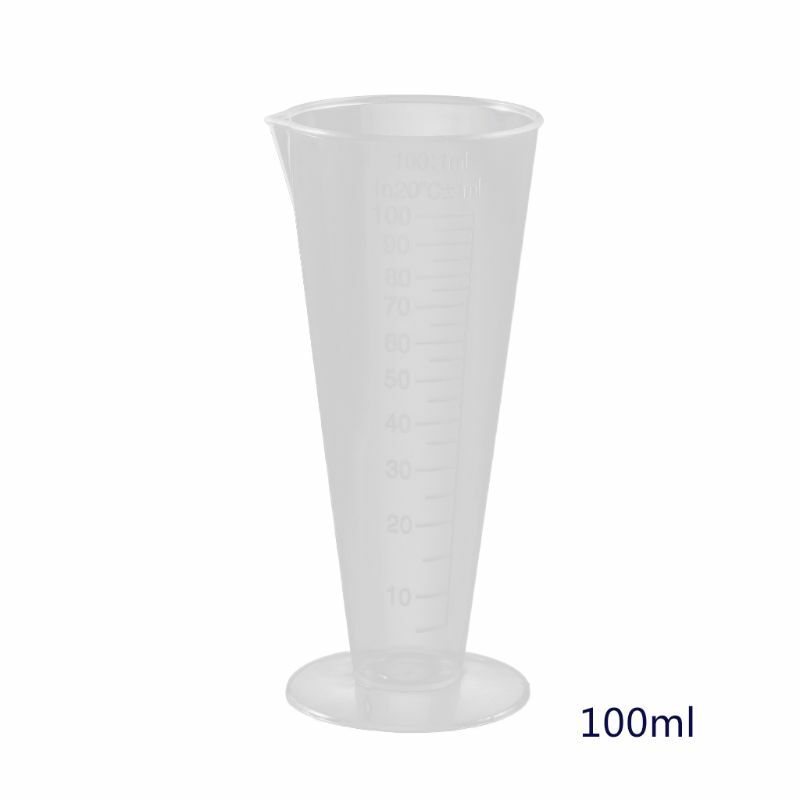 Taza medidora triangular Ruseable 100 vaso mezclador plástico, Base redonda para pintura, resina, arte epoxi, Labora