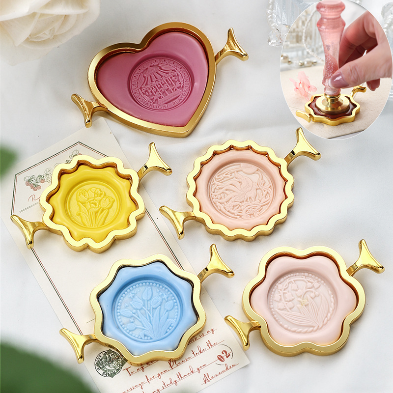Wax Seal Metal Mold Stamp Ring Shape Retainer Round Flower Heart Shape For Card Making Wedding Invitation Birthday Gifts Decora