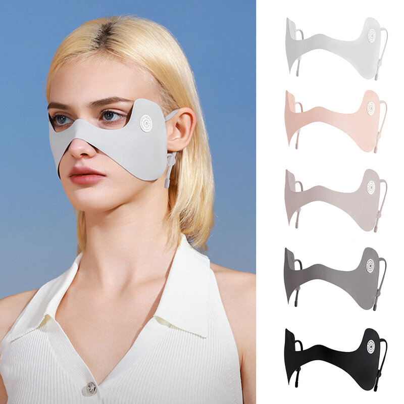 1 buah masker tabir surya gaya baru, syal wajah pelindung UV tabir surya, penutup wajah musim panas tembus udara