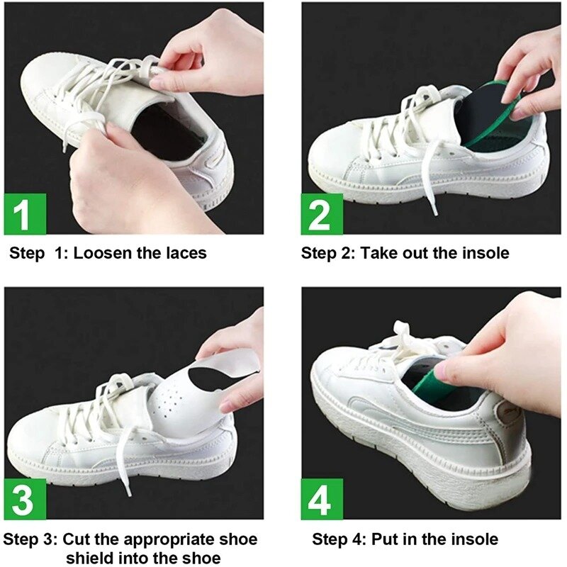 1 para lekkich ochraniaczy zapobiegających zagniecaniu się, podpierających buty na palce, odporna na zagniecenie, odpowiednia do butów sportowych