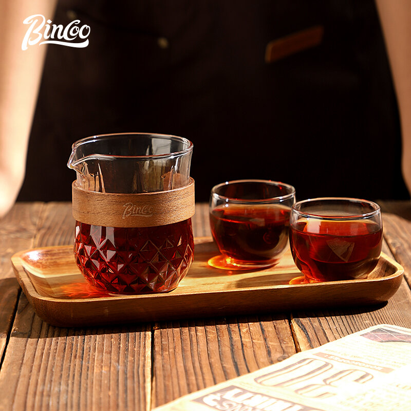 BINCOO ถ้วยชาแก้ว, หม้อกรองกาแฟชงด้วยมือเหยือกหยดแก้วชงเย็นสำหรับบ้านและสำนักงาน320มล.