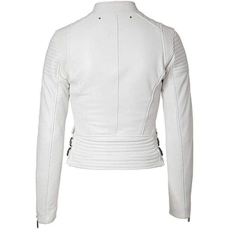 Nuova giacca in pelle per donna giacca in vera pelle di agnello da motociclista da motociclista