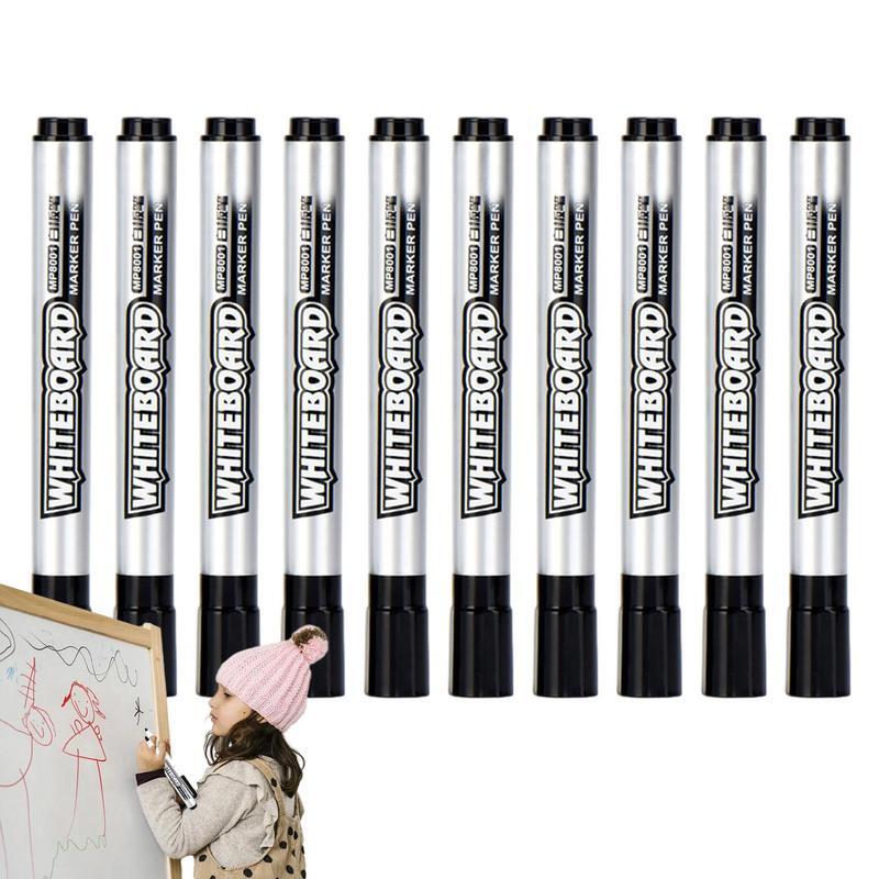 Whiteboard Pens Pack 10 Pcs Dry Erase & Wet Erase Markers Fade-Resistant Smudge-Proof Whiteboard Pens For School And Home