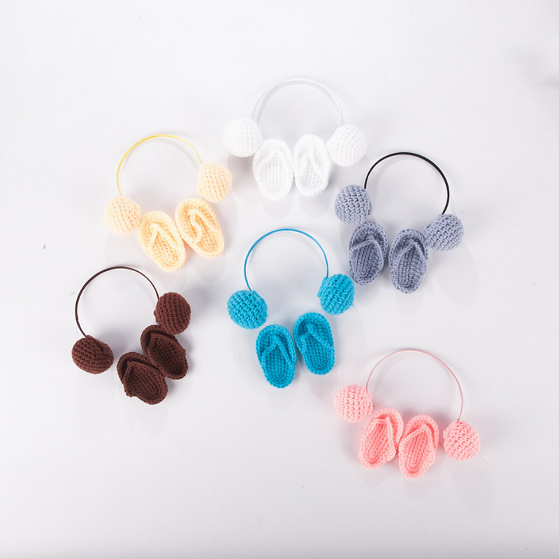 Sunshine Pasgeboren Fotografie Props Mini Slippers Wol Breien Flip-Flops Full-Maan Baby Schieten Accessoires Voor Studio