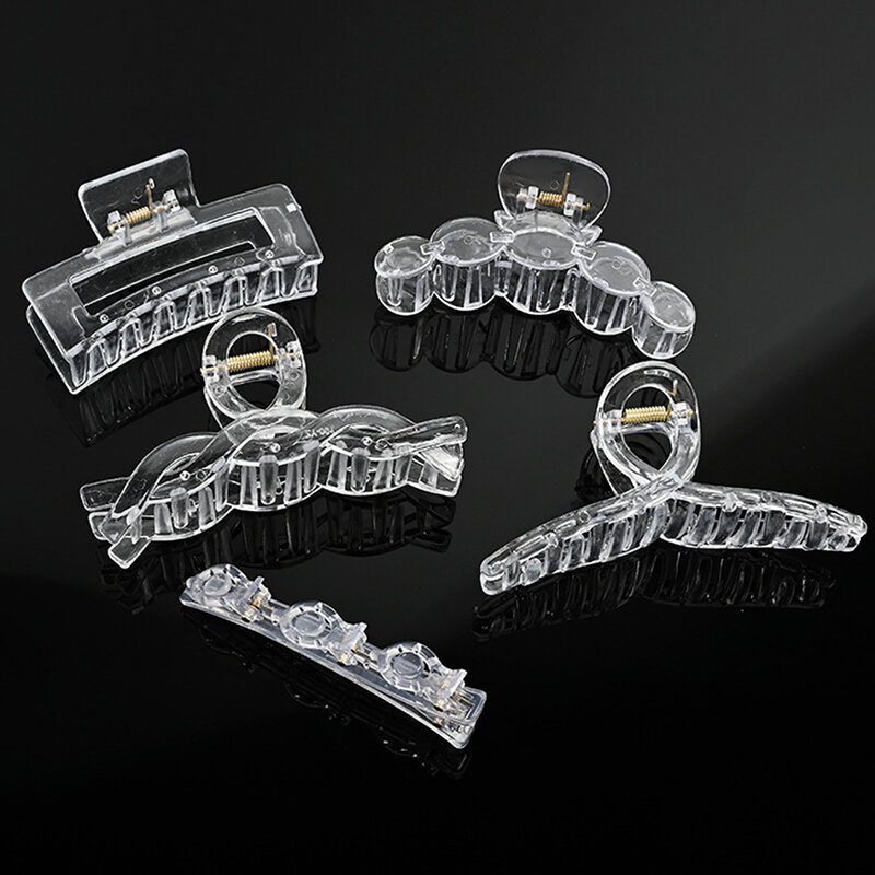Transparent Plastic Hair Clips Acrylic Clear Hair Claw Blank Hairpin Base For DIY Jewelry Making Fashion Girls Hair Accessories
