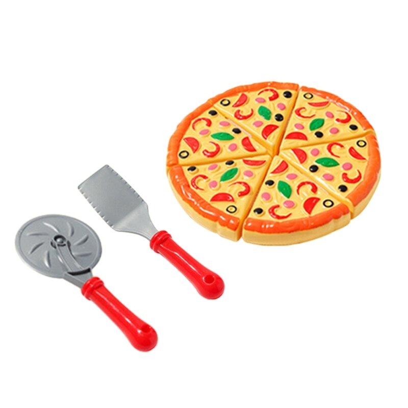 HUYU Cucina per bambini Taglio della pizza Playset Giocattolo Taglio degli alimenti Rotella per tagliare
