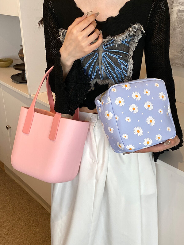 Bolsas femininas com fivela EVA, design moderno, bolsas de ombro de alta qualidade, bolsas de verão, novas, 2024