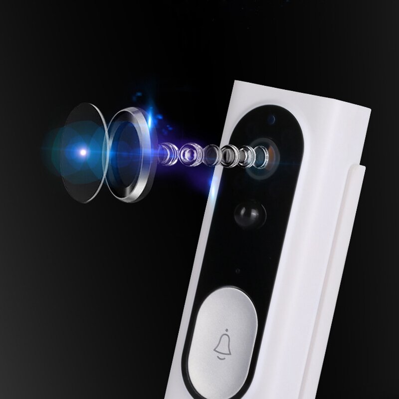 Полированный дверной звонок 1080P, беспроводной дверной звонок с Wi-Fi, умное разговорное видео, дверной звонок с HD-камерой, дверной звонок, камера, белый, управление через приложение