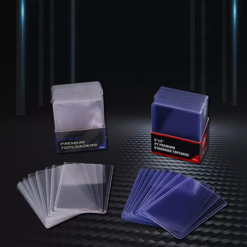 수집용 투명 PVC 탑로더 보호 슬리브, 농구 스포츠 아이돌 카드, 35PT 게임 카드 홀더, 3x4 인치