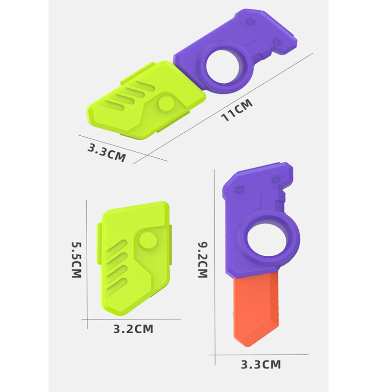 Aggiornamento Fidget Toys stampa 3D carota coltello pistola sensoriale Fidget giocattolo per bambini adulto ansia antistress accessori per bambini
