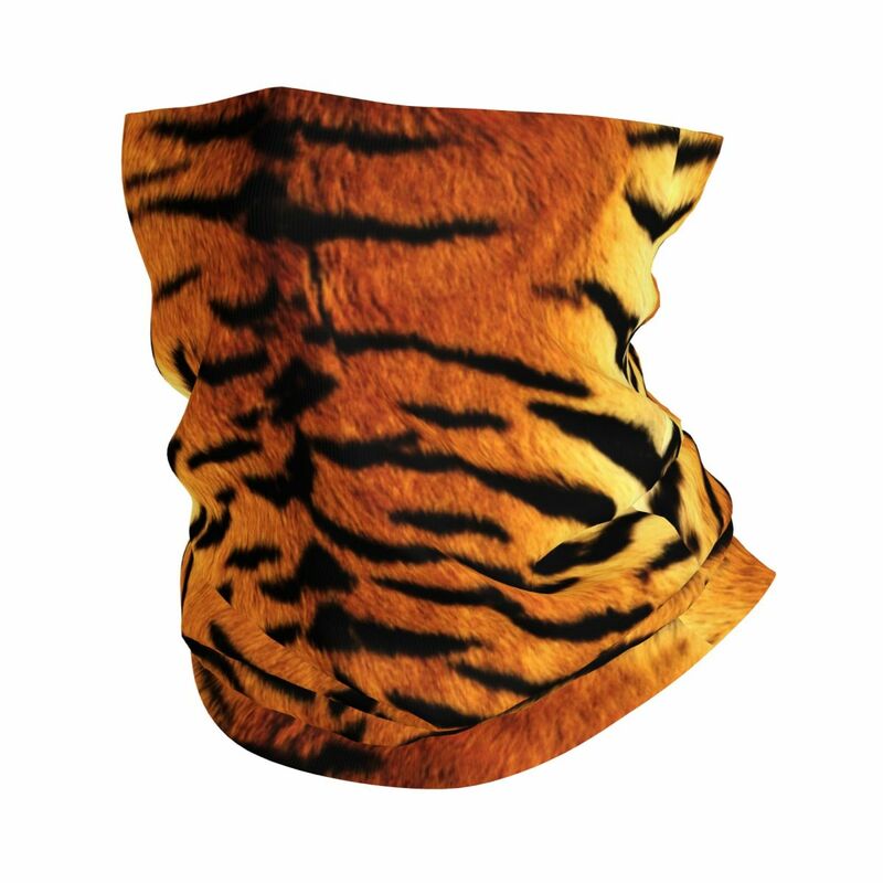 Bandana de piel de tigre realista para hombre, cubierta de cuello con estampado de animales, pasamontañas, bufanda mágica multifuncional para ciclismo y correr