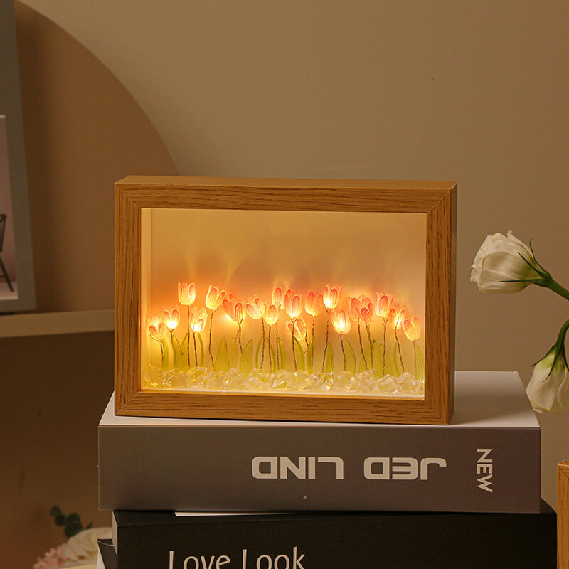 튤립 꽃 야간 조명 침실 장식 led 조명 분위기 램프, 생일 축제 선물